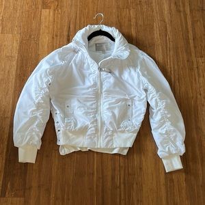 Athleta White Point Reyes Bomber Jacket w/Hidden Hoodie - Size XS